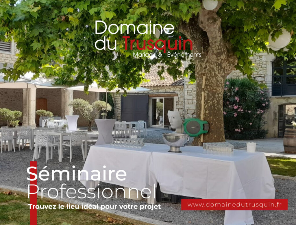 Lieu de séminaire avec grande salle : inspirez, rassemblez, innovez au Domaine du Trusquin